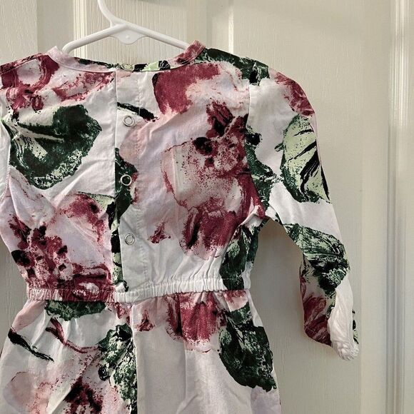 Bailey's Blossoms Floral Romper Long Sleeve Shorty Pockets Girls Size 2T - Picture 11 of 13